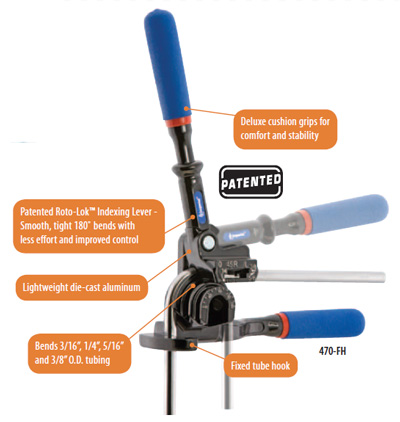 470-FH Triple Head 180° Tube Bender With Roto-Lok™ Indexing Handle 1