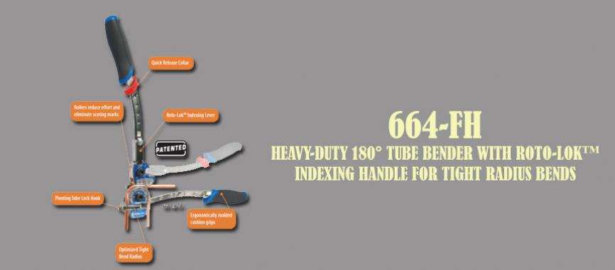 664-FH Heavy-Duty 180° Tube Bender With Roto-Lok™ Indexing Handle For Tight Radius Bends 3